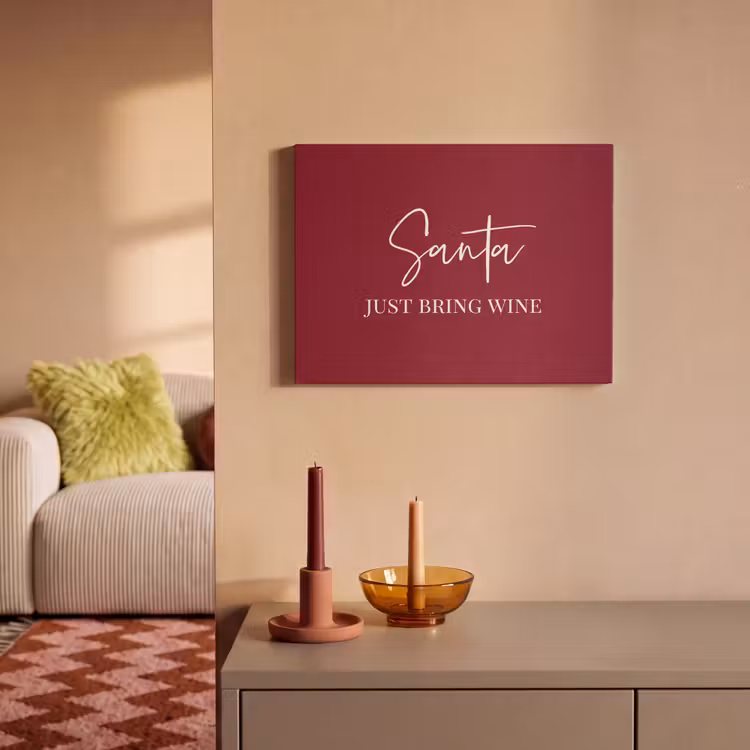 Akoestisch schilderij - Santa - Wine - Rood - Kerst - Kerstman — 2