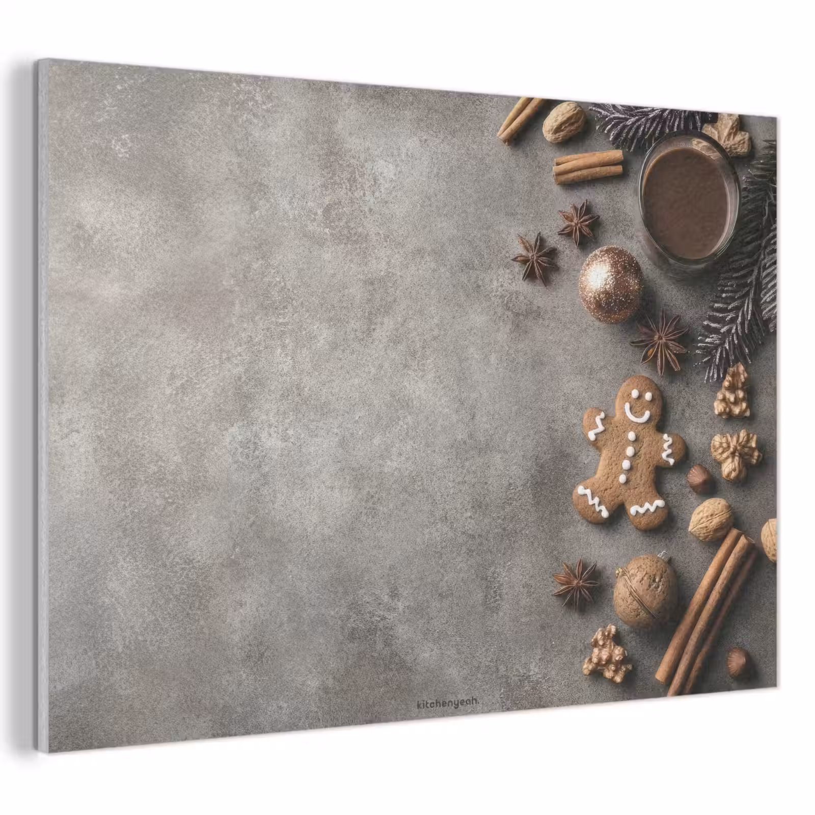 Akoestisch schilderij - Winter - Kerst - Beton - Gingerbread man — 1