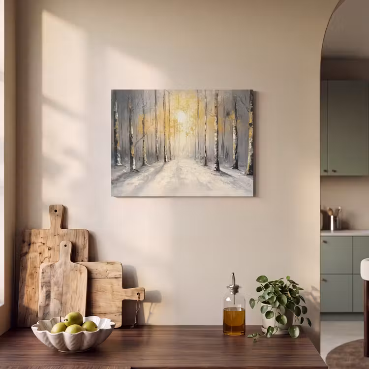 Akoestisch schilderij - Winter - Abstract - Sneeuw - Natuur - Zon — 3