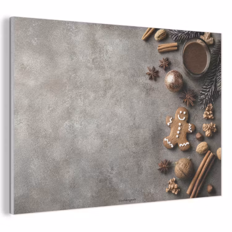 Akoestisch schilderij - Winter - Kerst - Beton - Gingerbread man — 1