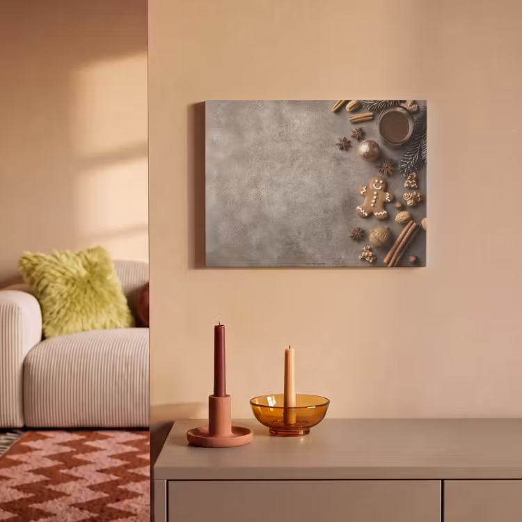 Akoestisch schilderij - Winter - Kerst - Beton - Gingerbread man — 2