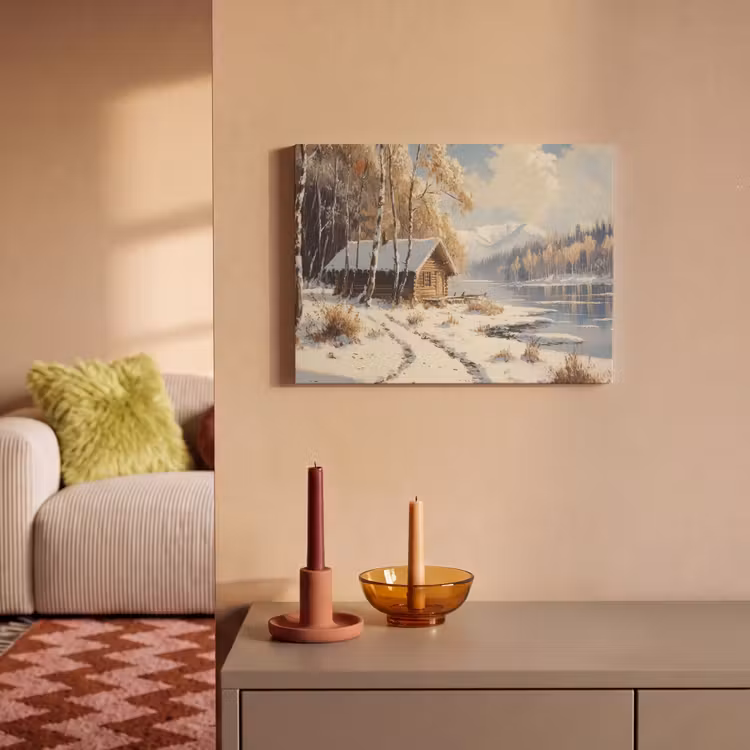 Akoestisch schilderij - Winter - Sneeuw - Huis - Natuur — 2