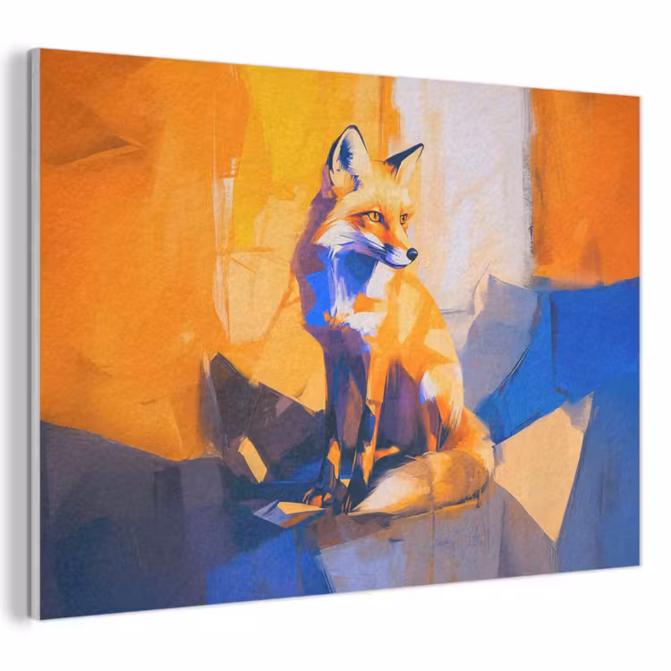 Akoestisch schilderij - Vos - Oranje - Vormen - Abstract — 1