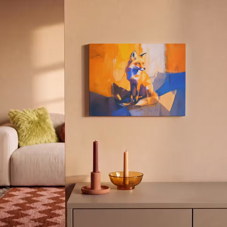 Akoestisch schilderij - Vos - Oranje - Vormen - Abstract — 2