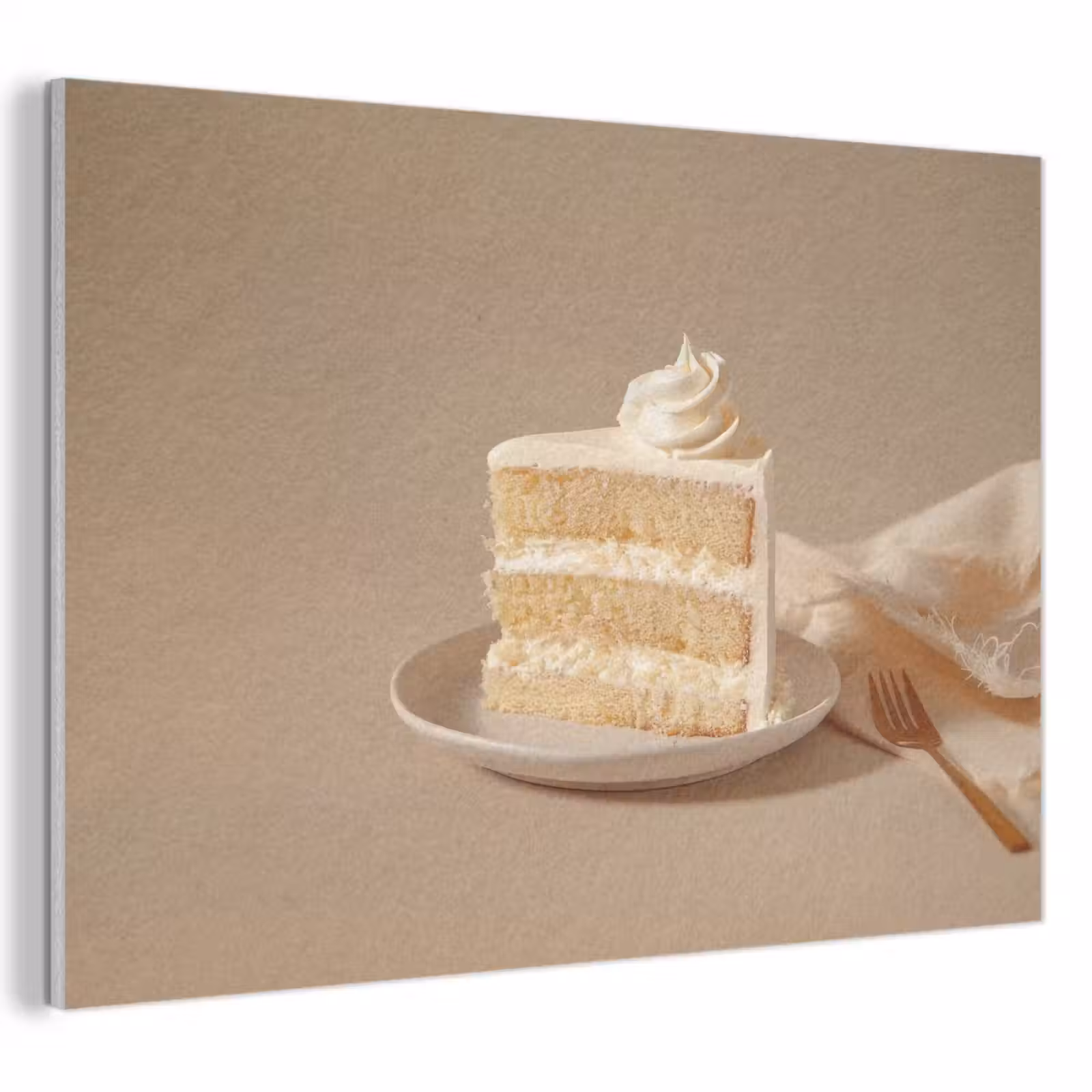 Akoestisch schilderij - Vanilletaart - Cake - Romig — 1