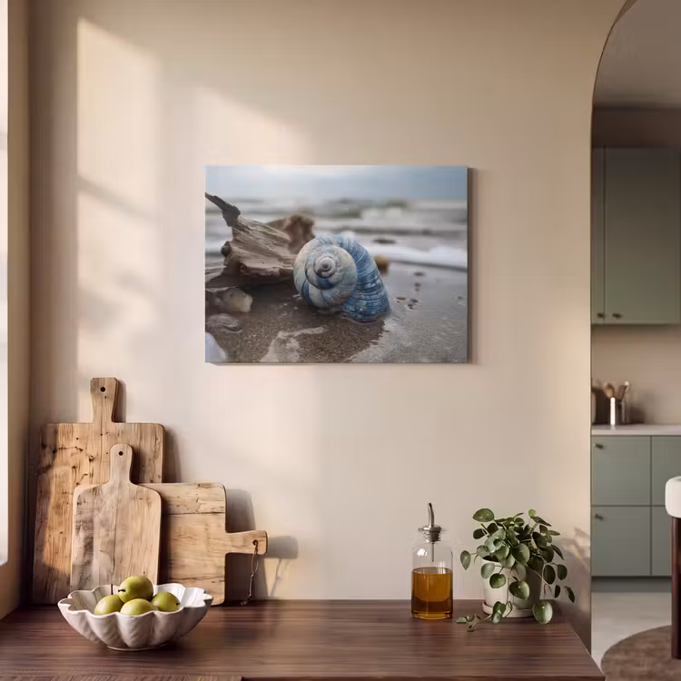 Akoestisch schilderij - Schelp - Strand - Blauw - Zee — 3