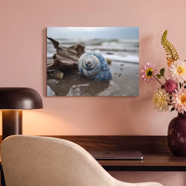 Akoestisch schilderij - Schelp - Strand - Blauw - Zee — 4