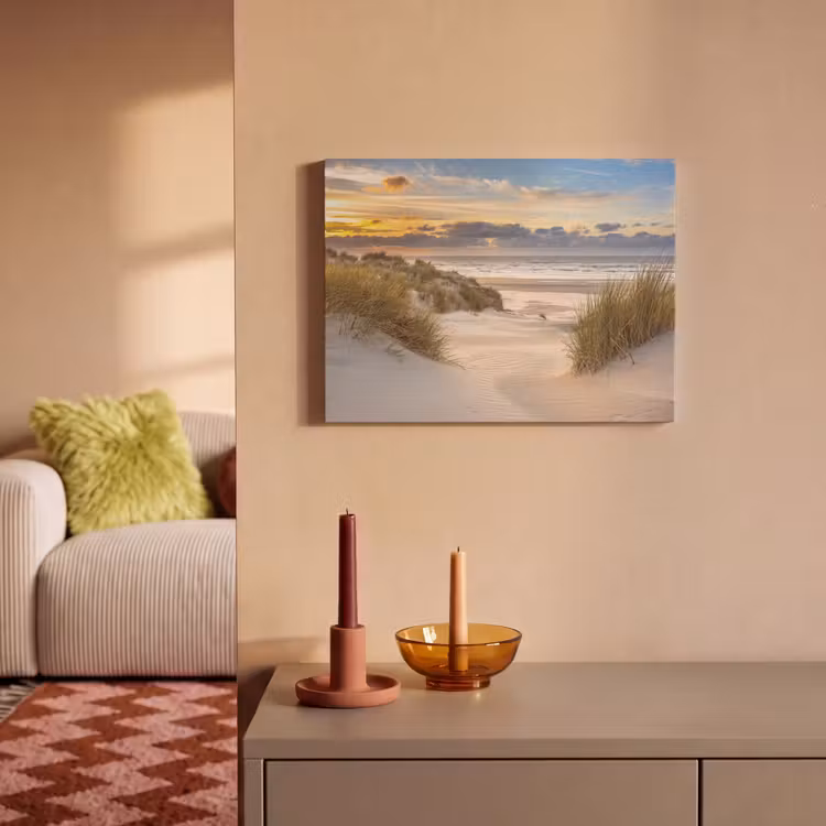 Akoestisch schilderij - Strand - Duin - Gras - Zonsondergang - Zee — 2