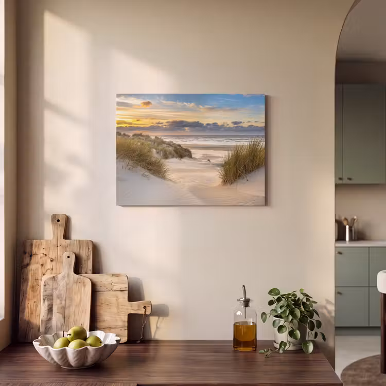 Akoestisch schilderij - Strand - Duin - Gras - Zonsondergang - Zee — 3