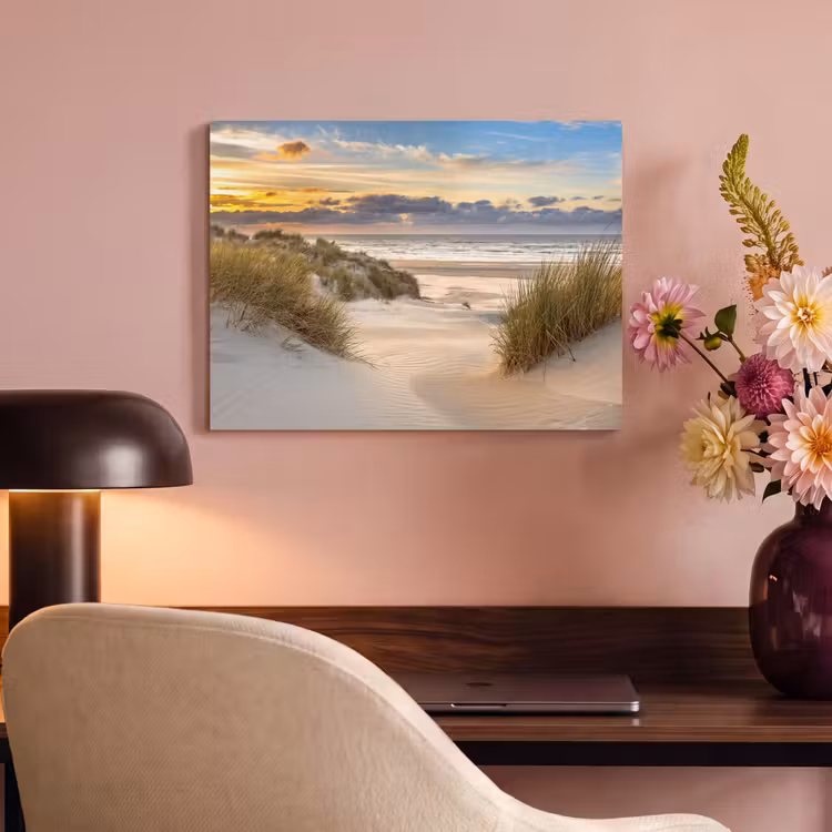 Akoestisch schilderij - Strand - Duin - Gras - Zonsondergang - Zee — 4