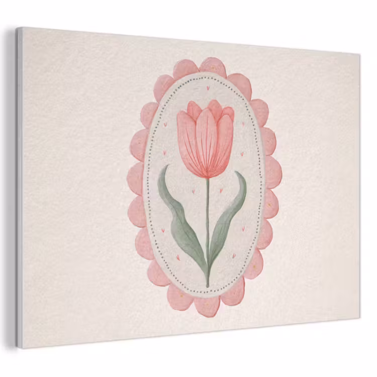 Akoestisch schilderij - Tulp - Lijst - Ovaal - Illustratie — 1