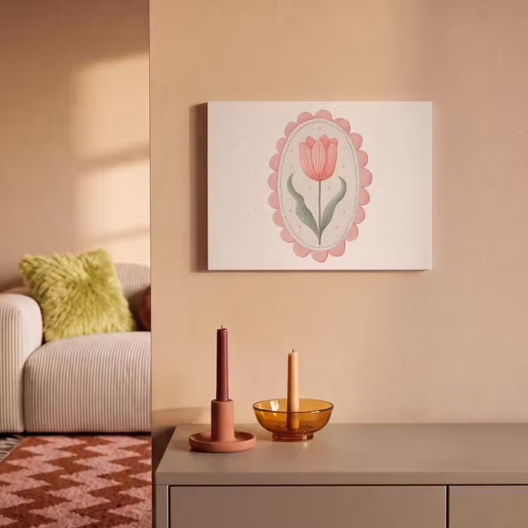 Akoestisch schilderij - Tulp - Lijst - Ovaal - Illustratie — 2