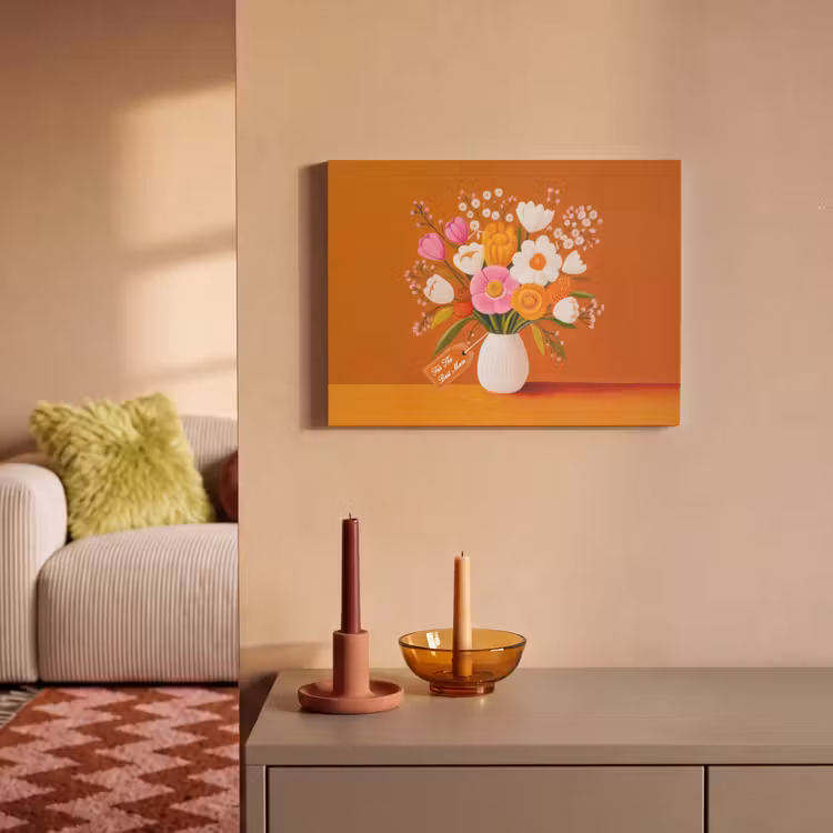 Akoestisch schilderij - Vaas - Bloemen - Oranje — 2