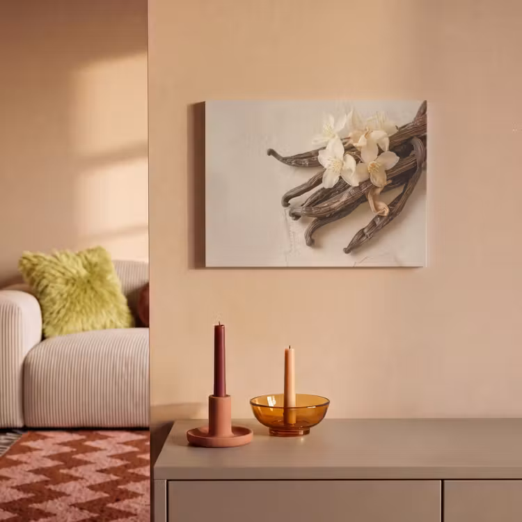 Akoestisch schilderij - Vanille - Bloemen - Beige — 2