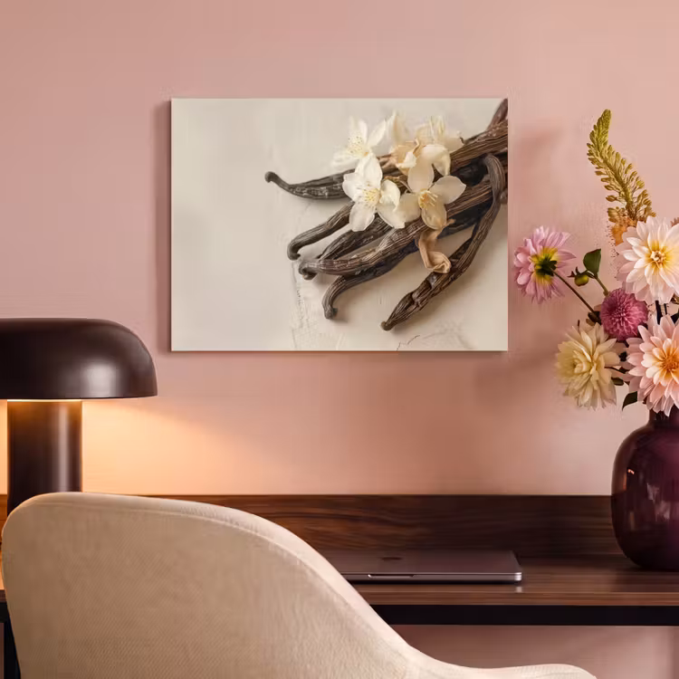 Akoestisch schilderij - Vanille - Bloemen - Beige — 4
