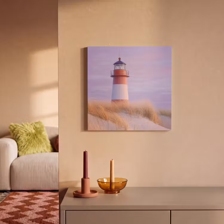 Akoestisch schilderij - Vuurtoren - Duinen - Zonsondergang — 2