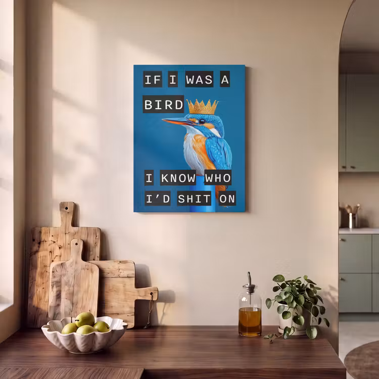 Akoestisch schilderij - Vogel - Decoratie - Ijsvogel - Blauw — 3