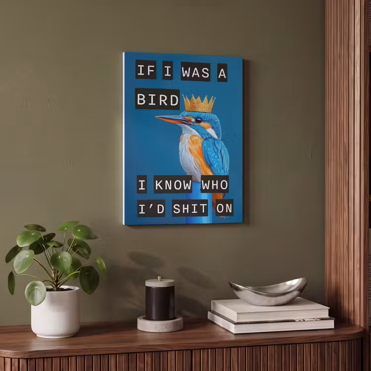 Akoestisch schilderij - Vogel - Decoratie - Ijsvogel - Blauw — 4