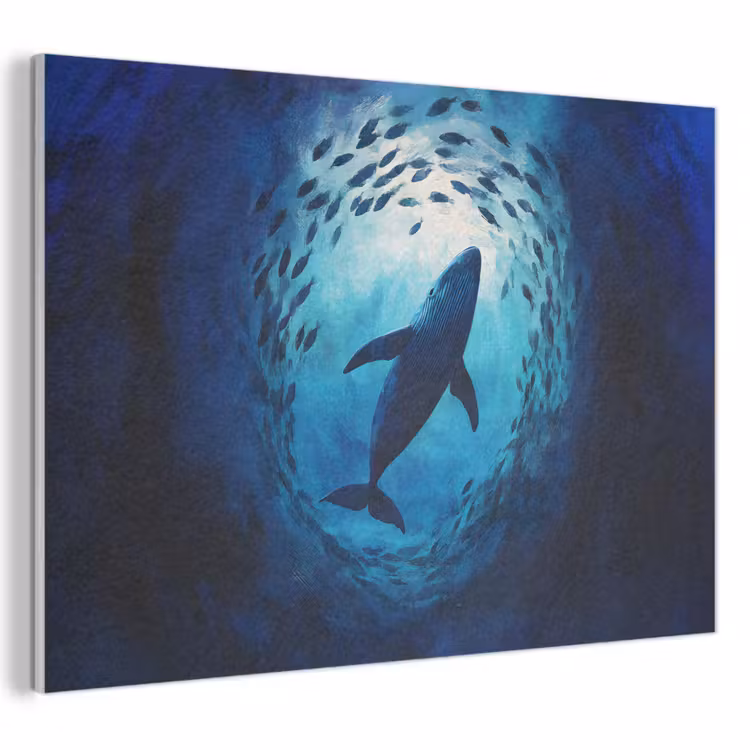 Akoestisch schilderij - Walvis - Vissen - Donkerblauw — 1