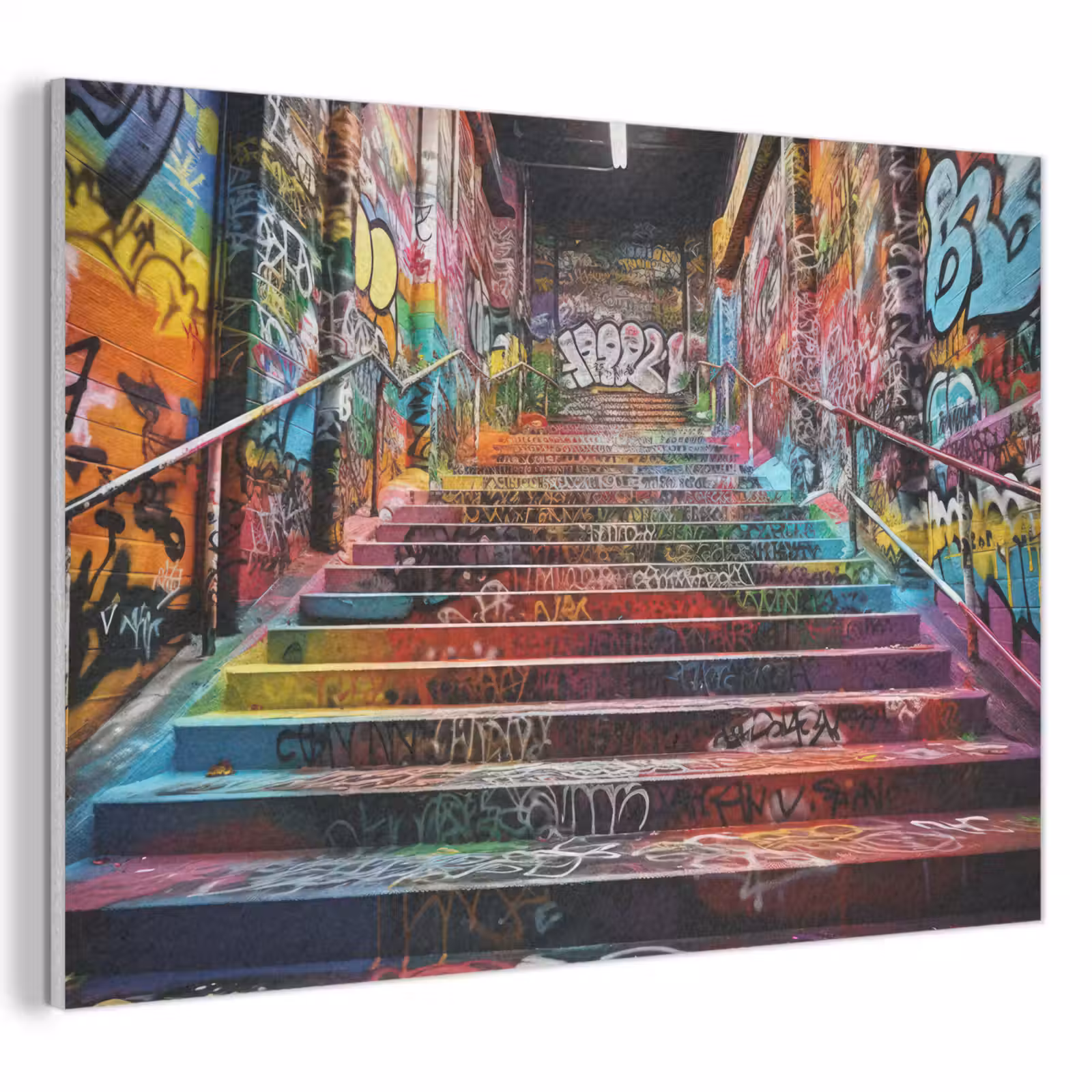 Akoestisch schilderij - Trap - Graffiti - Kleuren - Kunst — 1
