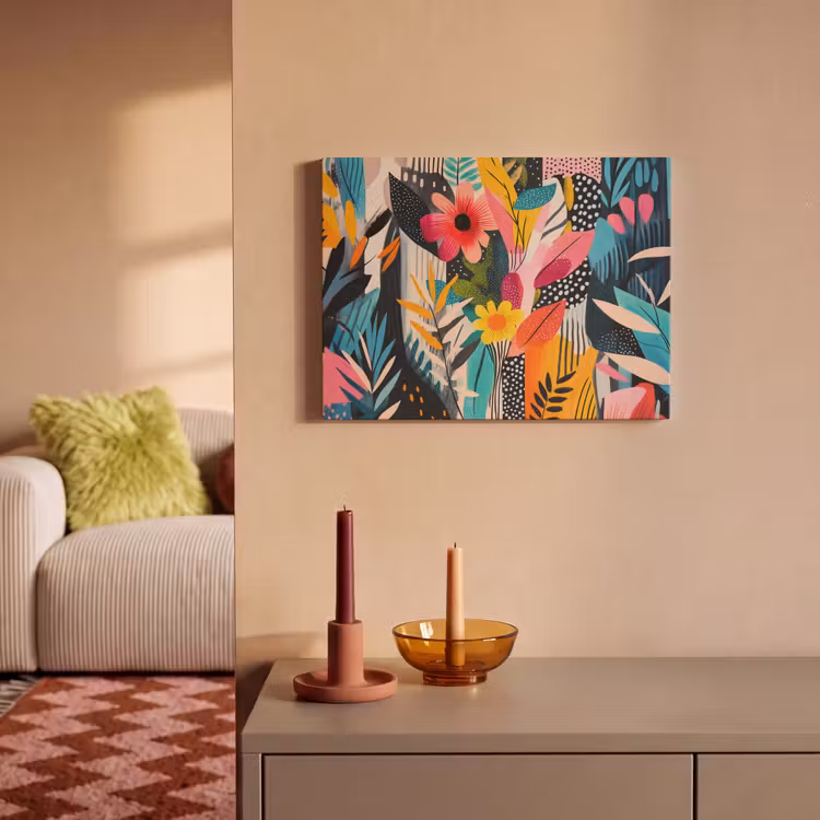 Akoestisch schilderij - Schilderij - Abstract - Bloemen - Roze — 2