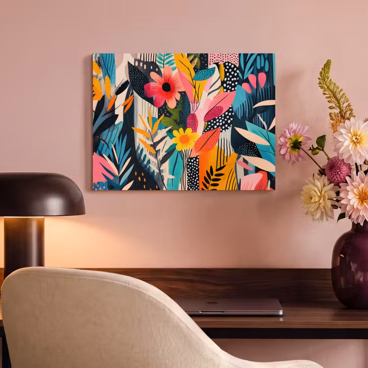 Akoestisch schilderij - Schilderij - Abstract - Bloemen - Roze — 4
