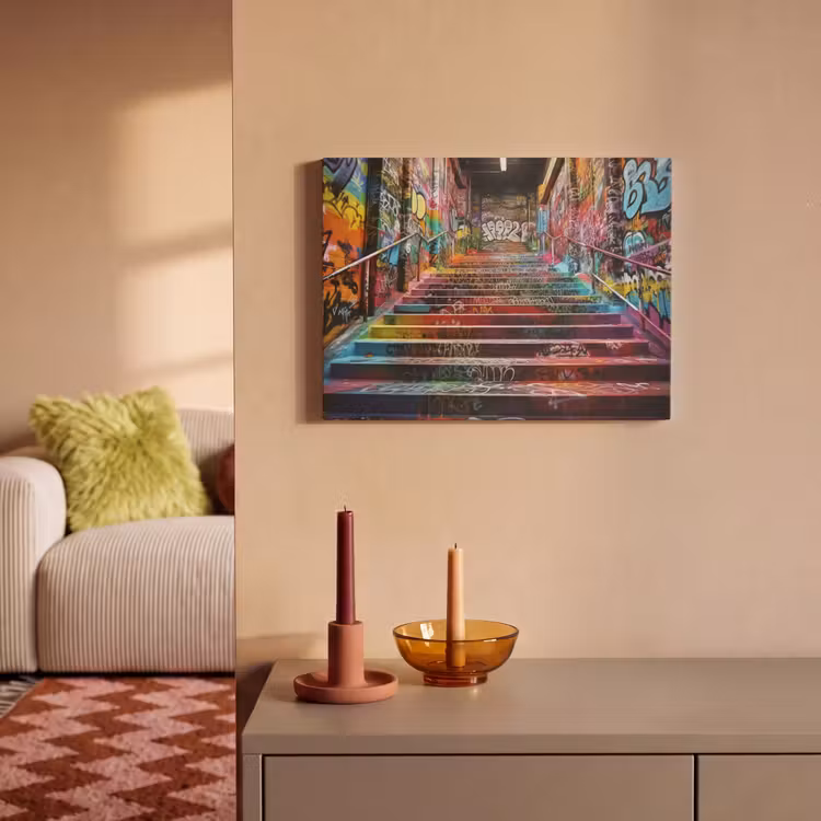 Akoestisch schilderij - Trap - Graffiti - Kleuren - Kunst — 2
