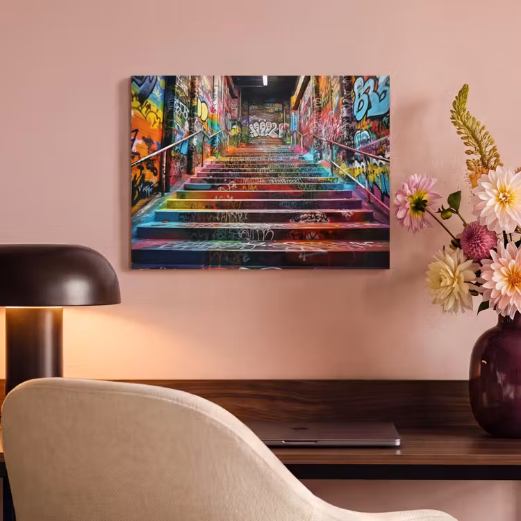 Akoestisch schilderij - Trap - Graffiti - Kleuren - Kunst — 4