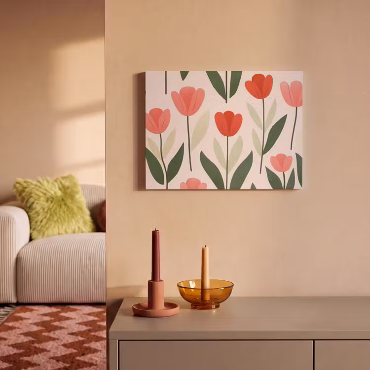 Akoestisch schilderij - Tulpen - Modern - Roze — 2