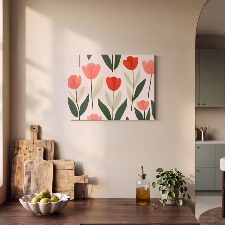 Akoestisch schilderij - Tulpen - Modern - Roze — 3