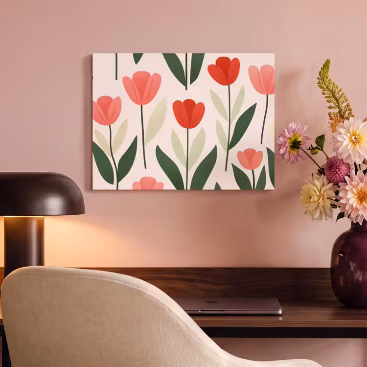 Akoestisch schilderij - Tulpen - Modern - Roze — 4