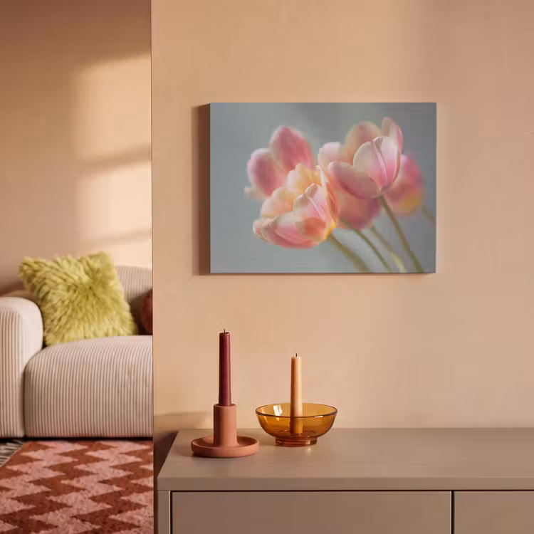 Akoestisch schilderij - Tulpen - Roze - Stelen — 2