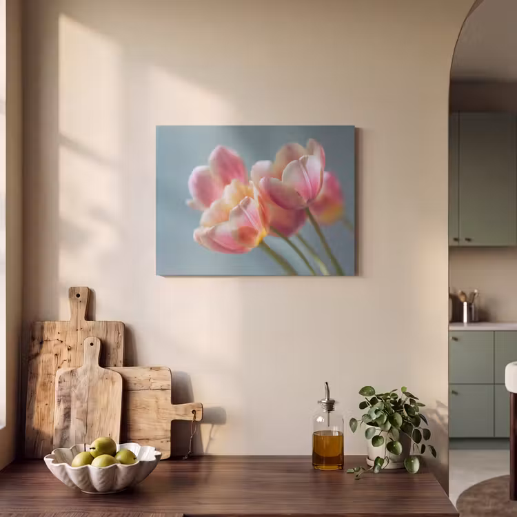 Akoestisch schilderij - Tulpen - Roze - Stelen — 3