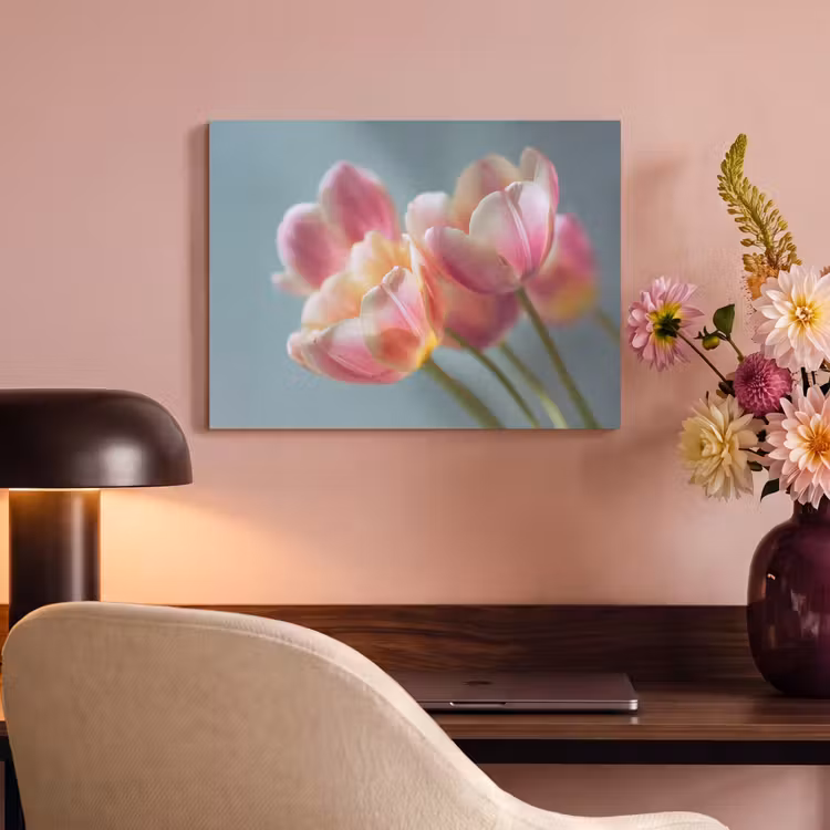 Akoestisch schilderij - Tulpen - Roze - Stelen — 4