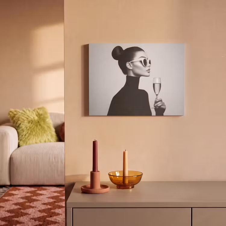 Akoestisch schilderij - Vrouw - Champagne - Modern — 2