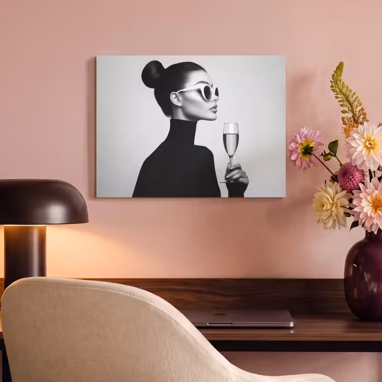 Akoestisch schilderij - Vrouw - Champagne - Modern — 4