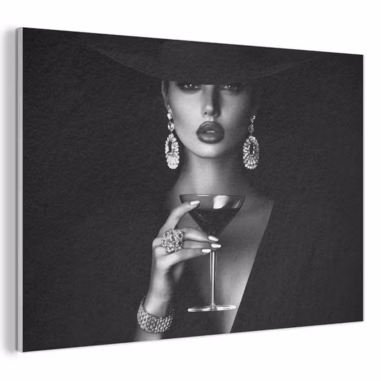 Akoestisch schilderij - Vrouw - Cocktail - Chic — 1