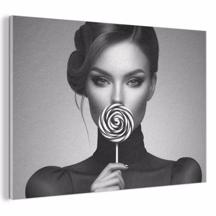 Akoestisch schilderij - Vrouw - Lolly - Zwart — 1