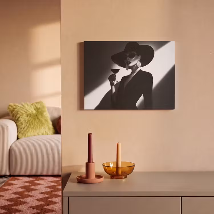 Akoestisch schilderij - Vrouw - Wijn - Chic — 2