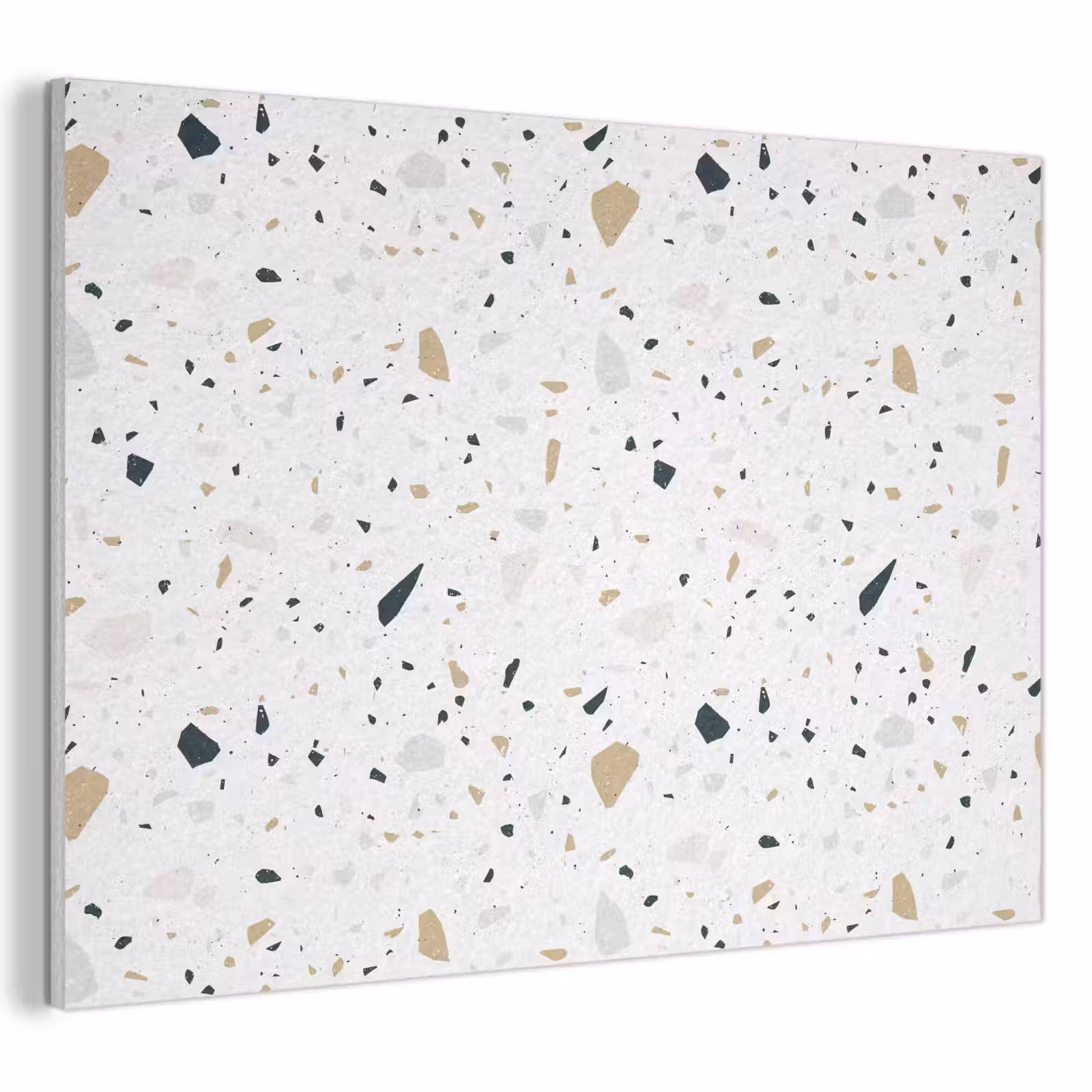 Akoestisch schilderij - Terrazzo - Patroon - Wit - Neutraal — 1