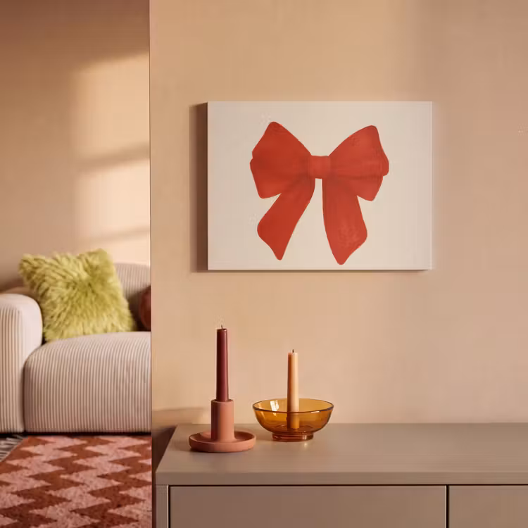 Akoestisch schilderij - Strik - Symmetrisch - Rood - Lint — 2