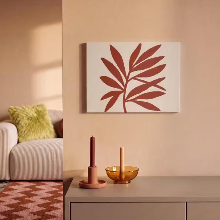 Akoestisch schilderij - Tak - Bladeren - Rood — 2