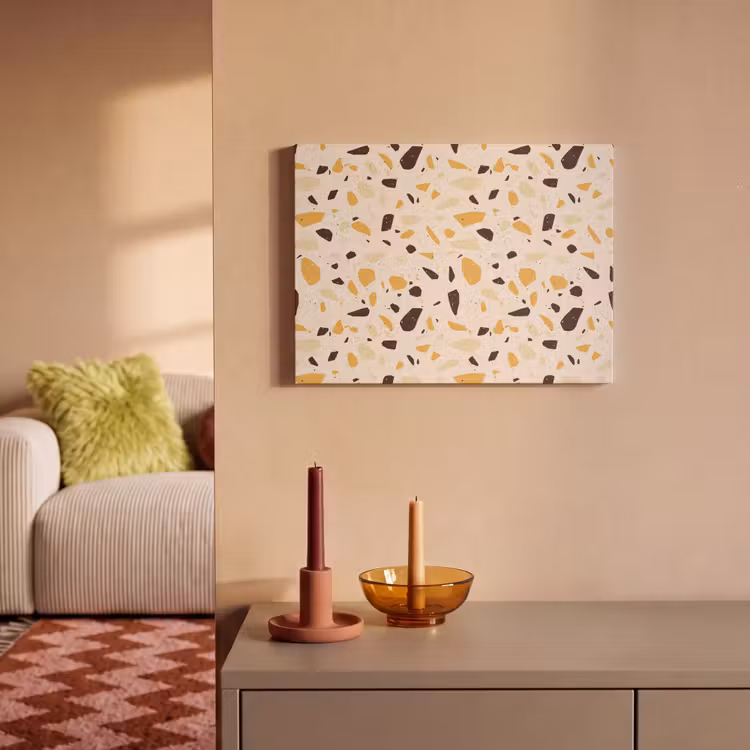 Akoestisch schilderij - Terrazzo - Patroon - Geel - — 2