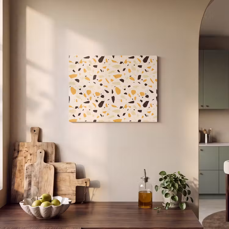 Akoestisch schilderij - Terrazzo - Patroon - Geel - — 3