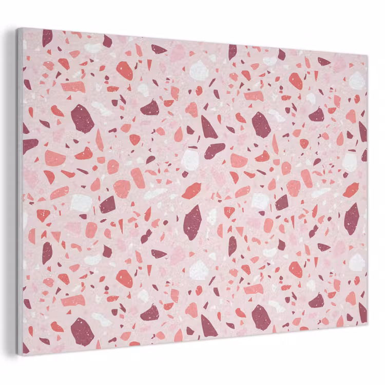 Akoestisch schilderij - Terrazzo - Patroon - Roze — 1