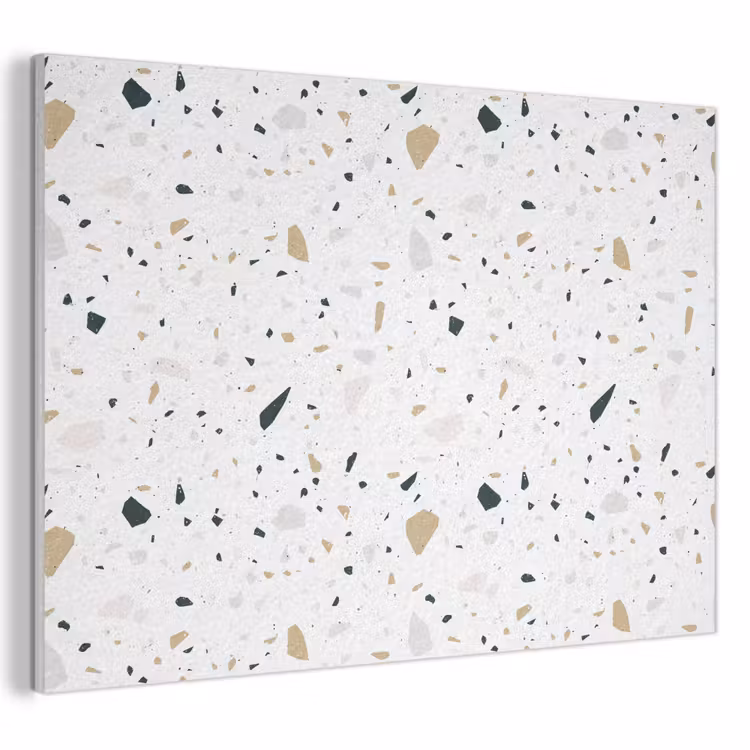 Akoestisch schilderij - Terrazzo - Patroon - Wit - Neutraal — 1
