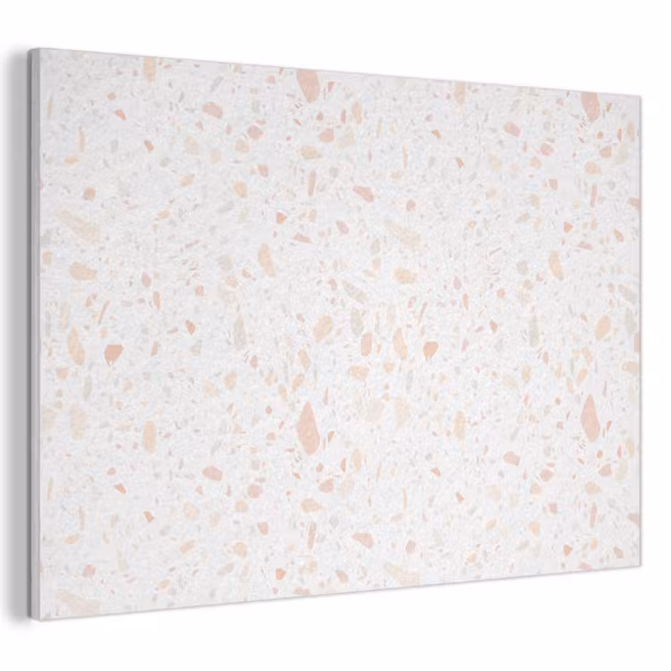 Akoestisch schilderij - Terrazzo -  Patroon - Wit - Perzik — 1