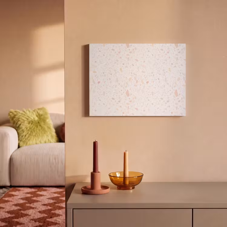 Akoestisch schilderij - Terrazzo -  Patroon - Wit - Perzik — 2