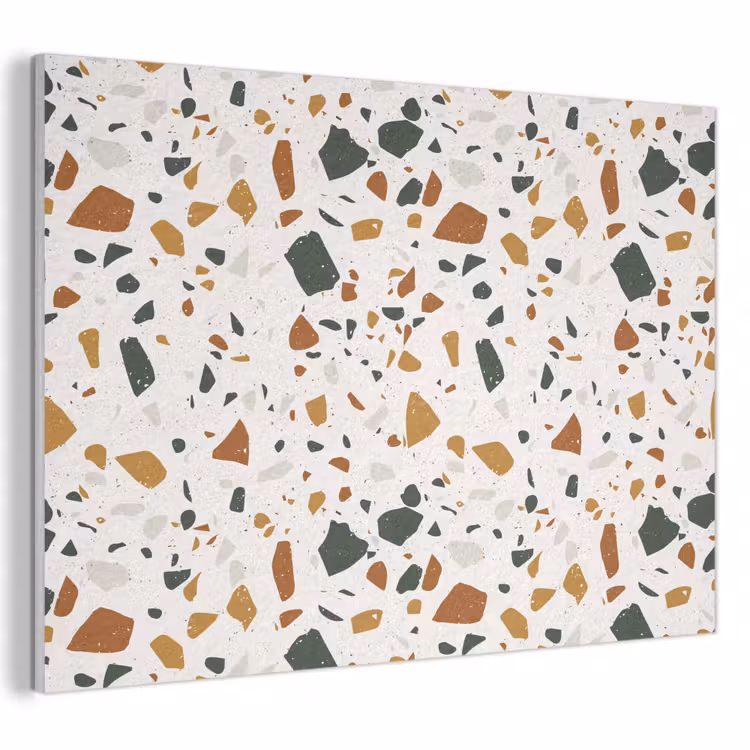 Akoestisch schilderij - Terrazzo - Patroon - Wit - Terra — 1