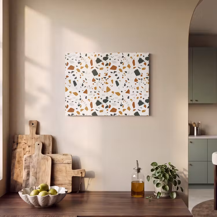 Akoestisch schilderij - Terrazzo - Patroon - Wit - Terra — 3